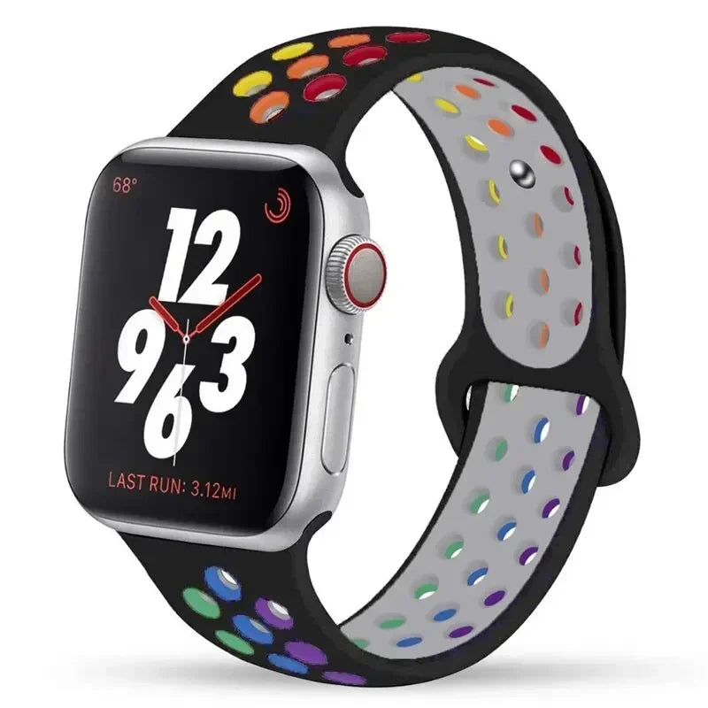 Silicone Sport Straps For Apple Watch Band 45mm 44mm Ultra2 49mm 38/40mm 41mm 42mm Pride Bracelet iWatch Series 8 7 6 4 5 3 9 SE