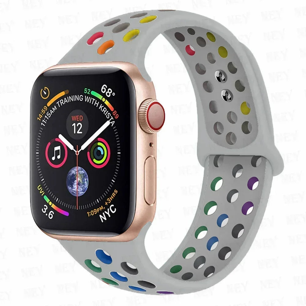 Silicone Sport Straps For Apple Watch Band 45mm 44mm Ultra2 49mm 38/40mm 41mm 42mm Pride Bracelet iWatch Series 8 7 6 4 5 3 9 SE