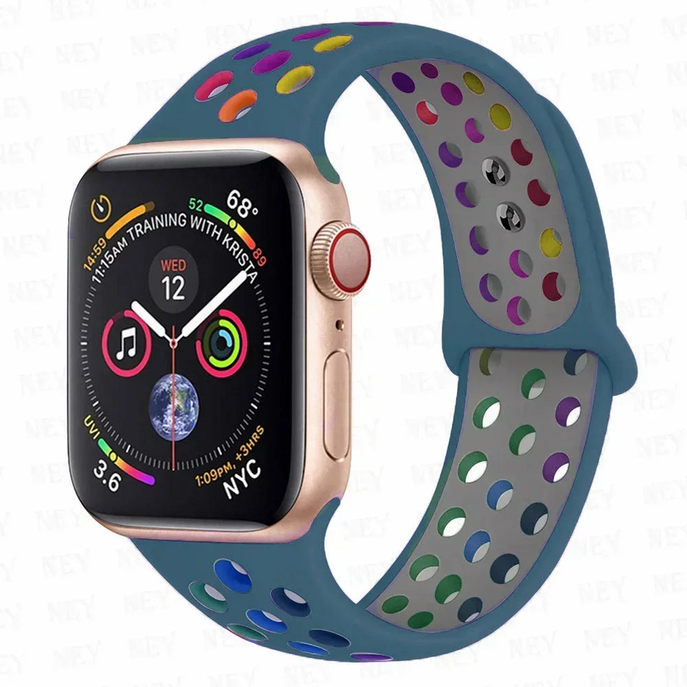 Silicone Sport Straps For Apple Watch Band 45mm 44mm Ultra2 49mm 38/40mm 41mm 42mm Pride Bracelet iWatch Series 8 7 6 4 5 3 9 SE