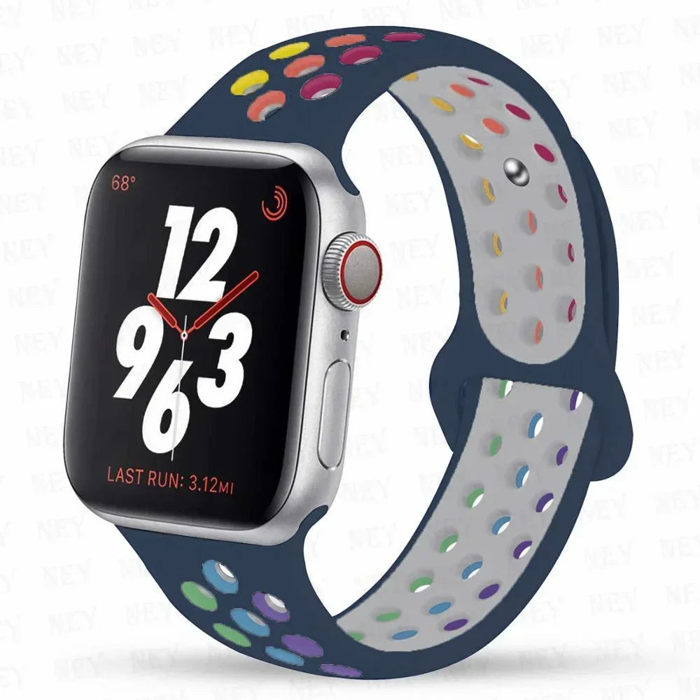 Silicone Sport Straps For Apple Watch Band 45mm 44mm Ultra2 49mm 38/40mm 41mm 42mm Pride Bracelet iWatch Series 8 7 6 4 5 3 9 SE